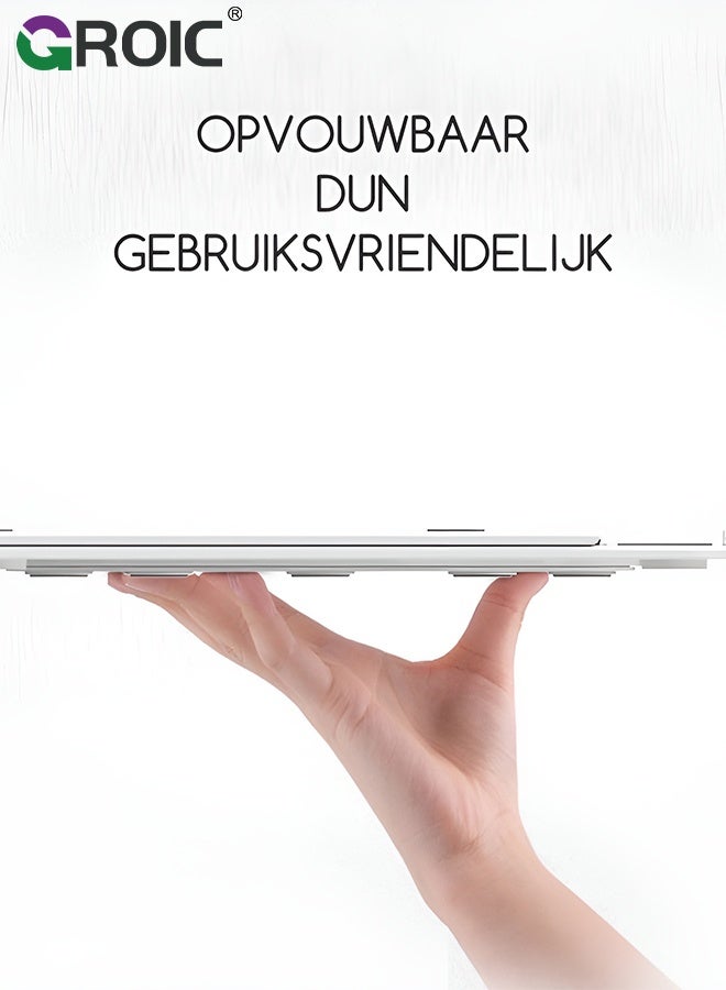 GROIC حامل لابتوب، قاعدة تبريد قابلة للتعديل بزاوية متعددة مع حامل هاتف، حامل كمبيوتر محمول مريح وقابل للطي، متوافق مع أجهزة اللابتوب من 9 إلى 15.6" - Image 4