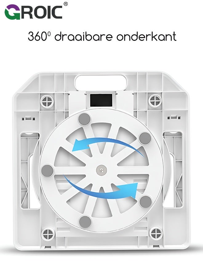 GROIC حامل لابتوب، قاعدة تبريد قابلة للتعديل بزاوية متعددة مع حامل هاتف، حامل كمبيوتر محمول مريح وقابل للطي، متوافق مع أجهزة اللابتوب من 9 إلى 15.6" - Image 3