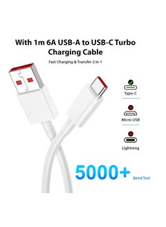 Generic كابل USB Type C بطول 6 أقدام و6 أمبير بمقبس المملكة المتحدة لشاحن الحائط السريع لهاتف Xiaomi 14 13 12 12t 12s Pro Lite Redmi Note K60 K50 12 11 Pro Plus Black Shark 3 4 5 Poco X5 F4 X4 Gt Mi Turbo  - Image 3