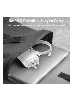 Generic كابل USB Type C بطول 6 أقدام و6 أمبير بمقبس المملكة المتحدة لشاحن الحائط السريع لهاتف Xiaomi 14 13 12 12t 12s Pro Lite Redmi Note K60 K50 12 11 Pro Plus Black Shark 3 4 5 Poco X5 F4 X4 Gt Mi Turbo  - Image 5