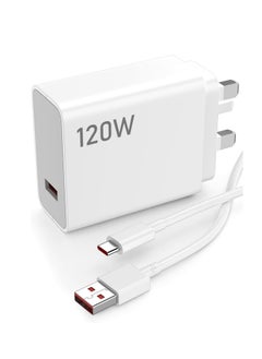 Generic كابل USB Type C بطول 6 أقدام و6 أمبير بمقبس المملكة المتحدة لشاحن الحائط السريع لهاتف Xiaomi 14 13 12 12t 12s Pro Lite Redmi Note K60 K50 12 11 Pro Plus Black Shark 3 4 5 Poco X5 F4 X4 Gt Mi Turbo  - Image 2