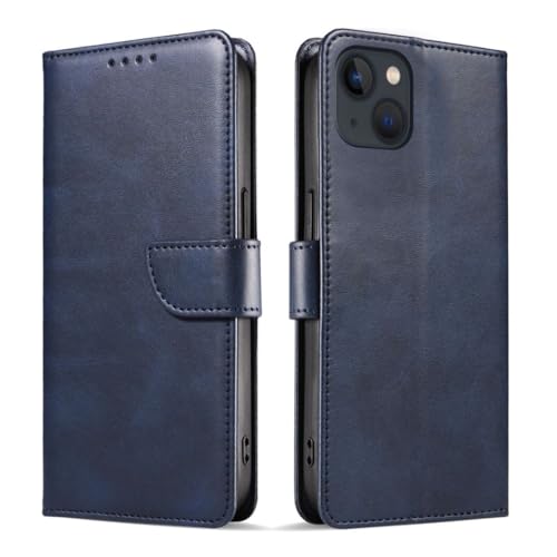 Tobfit Case for iPhone 13 Phone Case, Flip Wallet PU Leather Phone Cover with [4 Card Slots] [Kickstand] Navy Blue - Image 1