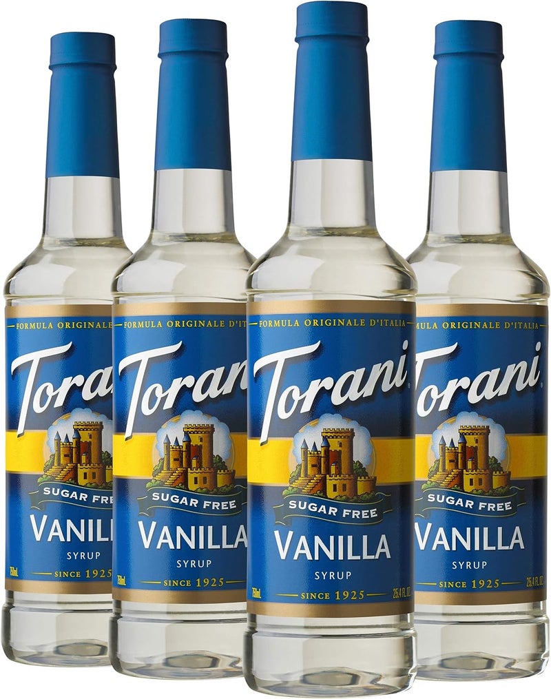 Torani Sugar Free Vanilla Syrup, 25.4 Ounce Bottles, Pack of 4 - Image 1