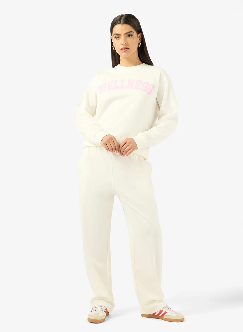 Ginger Oversize Varsity Fleece Sweatshirt & Sweatpant Set