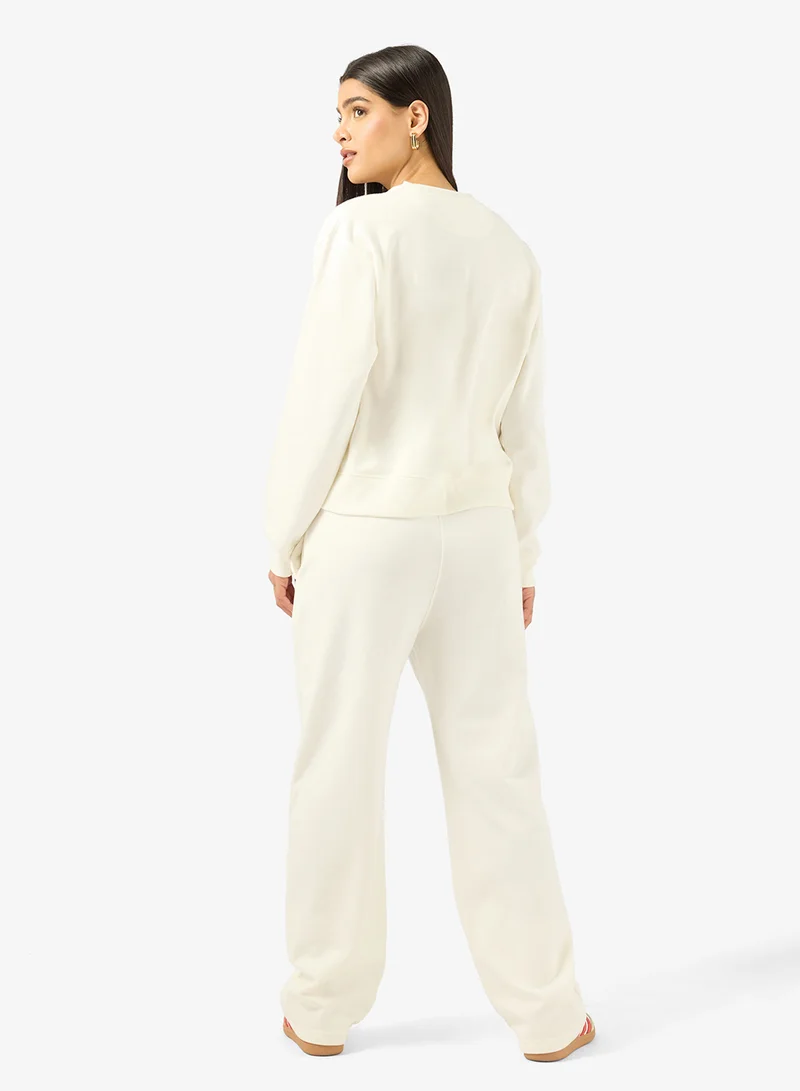 Ginger Oversize Varsity Fleece Sweatshirt & Sweatpant Set