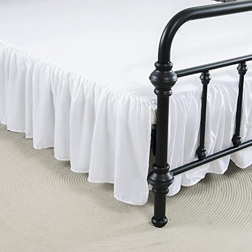 xuan dian xuan dian Bed Skirt Ruffled Bed Skirt with Split Corners 18 Inch Drop Dust Ruffle Bed Skirt with Platform WhiteFull Size 