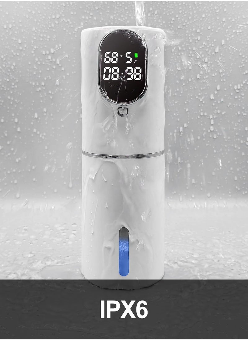 SYOSI - Automatic Foaming Soap Dispenser, Adjustable 5 Levels Foam, IPX6 Waterproof, Rechargeable with Time & Temperature Display, Touchless Soap Dispenser for Bathroom & Kitchen, White - Image 1