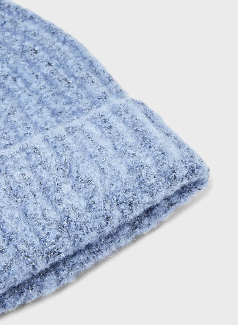 PIECES Ribbed Knit Beanie