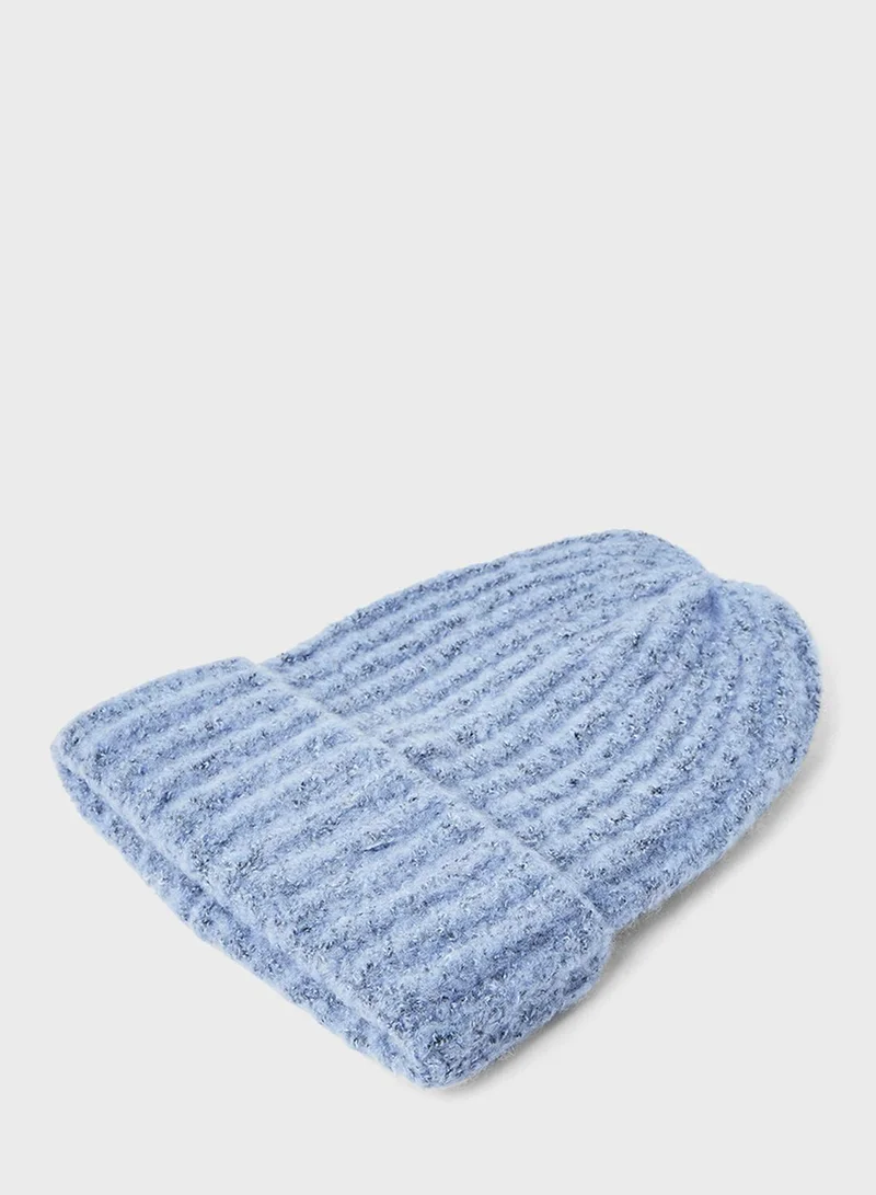 PIECES Ribbed Knit Beanie