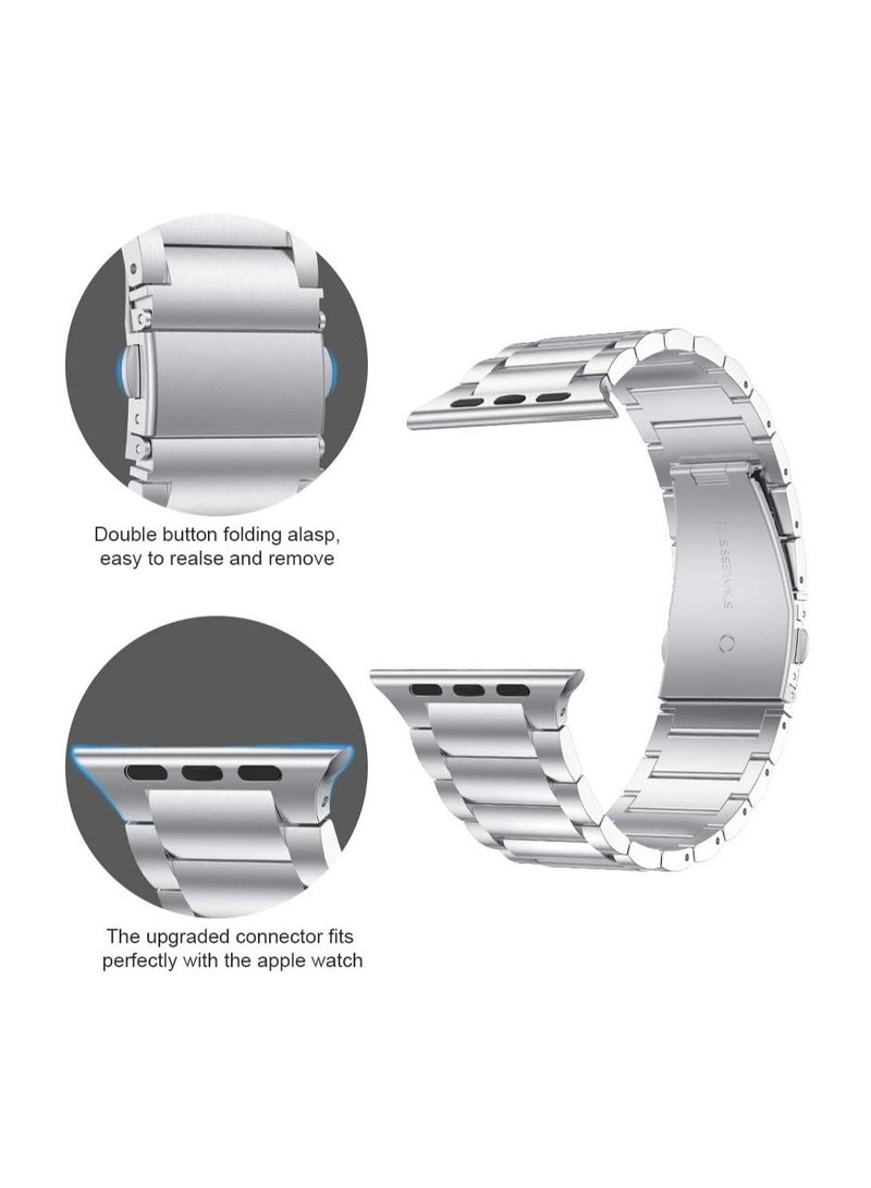 Stainless Steel Strap Metal Bracelet for Apple Watch Series 6/5/4/3/2/SE - 38/40 mm - Image 3