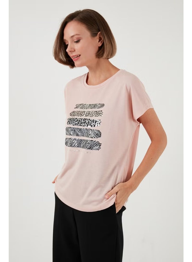 Lela Printed Crew Neck Regular Fit T Shirt Women's T Shirt 6671003 - Image 1