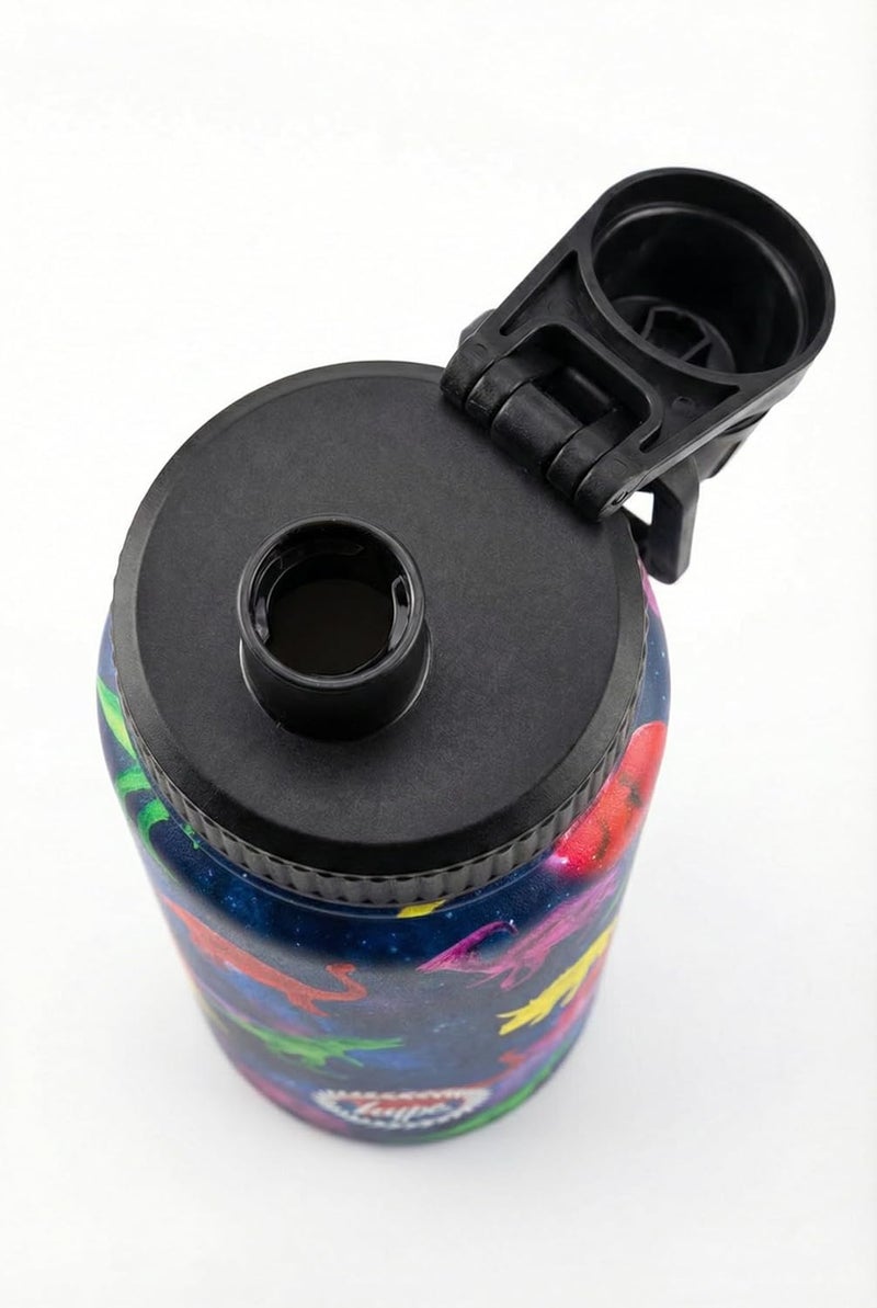 HYPE Kids Water Bottle Space Dinosaurs - 600ml Stainless Steel Insulated, Double Wall Leakproof - Image 3