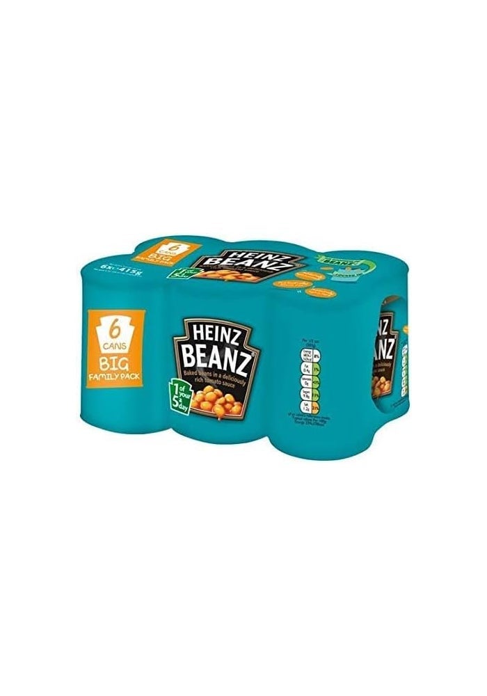 HEINZ Baked Beans in Tomato Sauce, 415g, Pack of 6 - Image 1