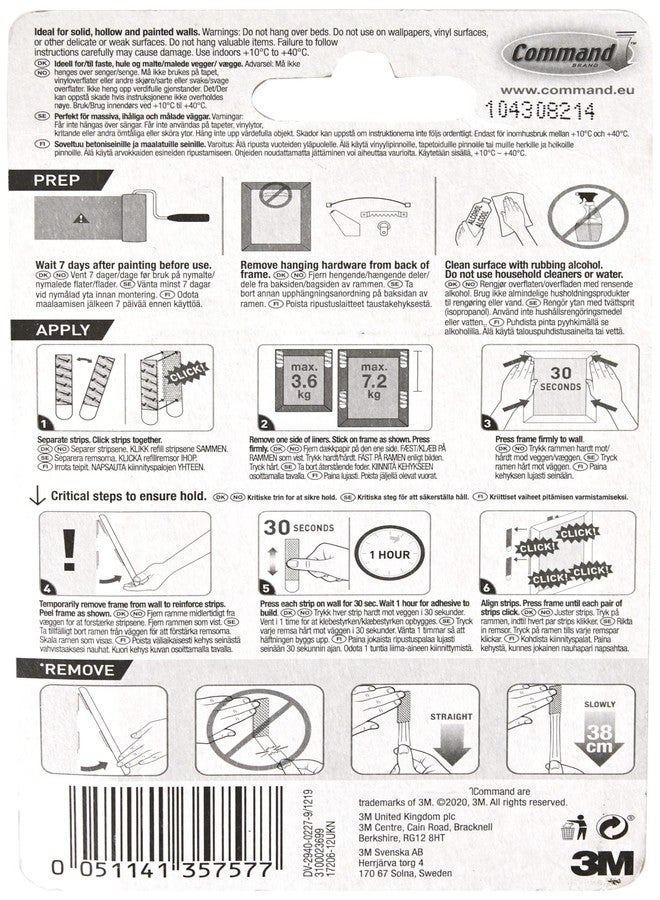 Command Picture Hanging Strips, Large (White,17206-12ES) - Pack of 12 Strips - Image 2