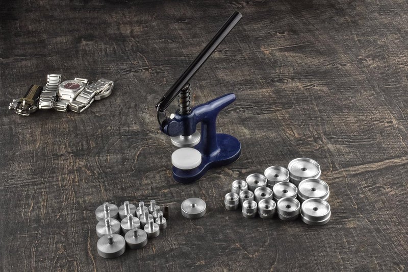 SE 30Pc Watch Glass  Back Fitting Press Tool Set with Cast Iron Machine and Assorted Dies JT1228 - Image 2