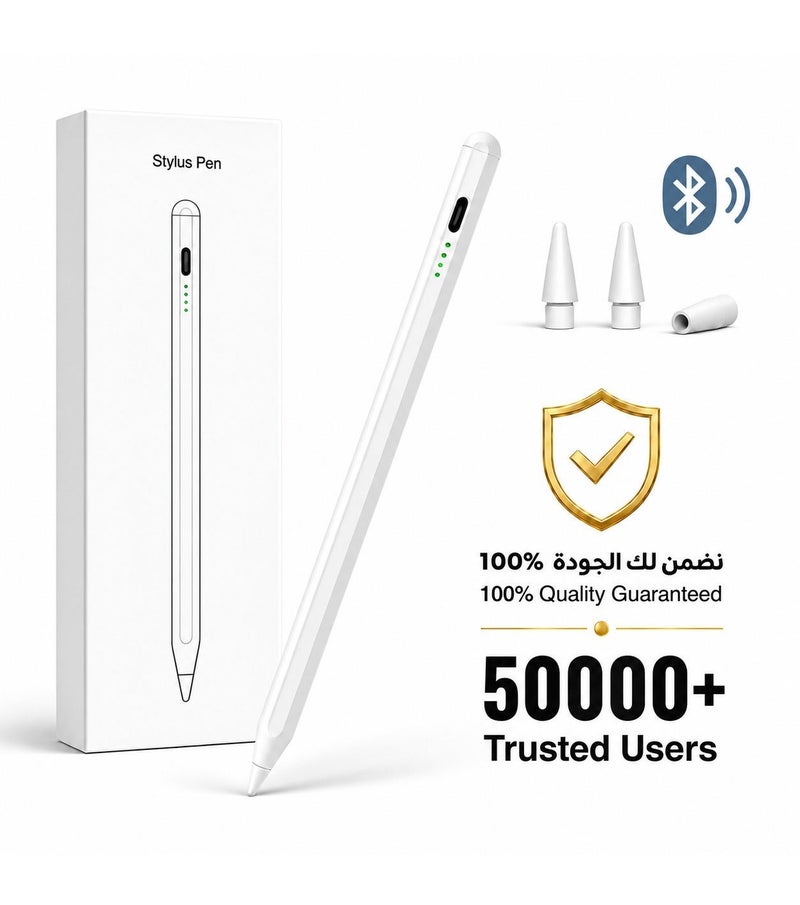 ULHYC Stylus Pen for iPad with Bluetooth Battery Display & Palm Rejection, Active Pencil Compatible with 2018-2026 Apple iPad Pro 11/12.9 Inch, iPad 10th/9th/8th/7th/6th Gen, iPad Air 5th/4th/3rd Gen, iPad Mini 6th/5th Gen - Image 1