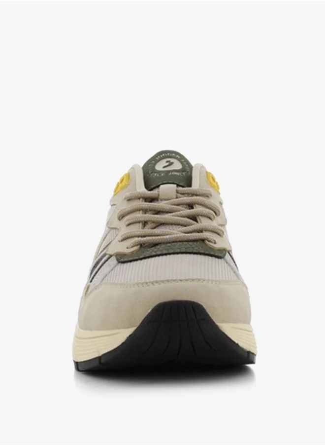 اس جي Men's Textured Sneakers with Lace-Up Closure