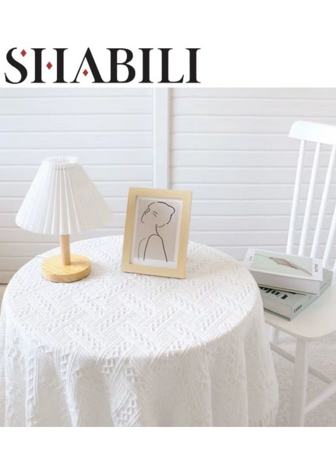 شبيلي مفرش طاولة مربع مقاس 130×130 سم، مفرش طاولة للطاولات المربعة والمستديرة، مفرش طاولة قابل للغسل ومقاوم للغبار، غطاء طاولة كلاسيكي لحفلات الزفاف والمنزل والمطبخ والمطعم وديكور الطاولة - Image 1