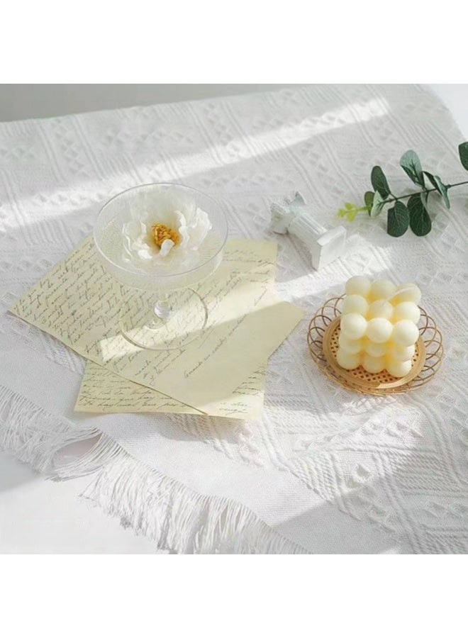 شبيلي مفرش طاولة مربع مقاس 130×130 سم، مفرش طاولة للطاولات المربعة والمستديرة، مفرش طاولة قابل للغسل ومقاوم للغبار، غطاء طاولة كلاسيكي لحفلات الزفاف والمنزل والمطبخ والمطعم وديكور الطاولة - Image 3