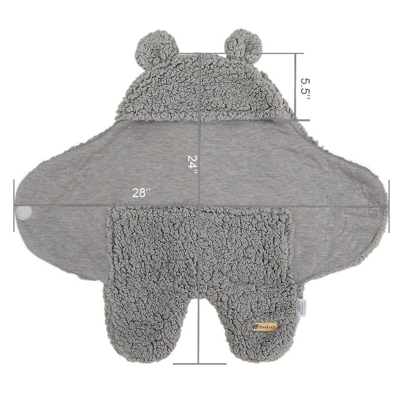 Blue Snail Newborn Receiving Blanket Baby Sleeping Wrap Swaddle(0-3M, 8-13lbs,Light Gray) - Image 3