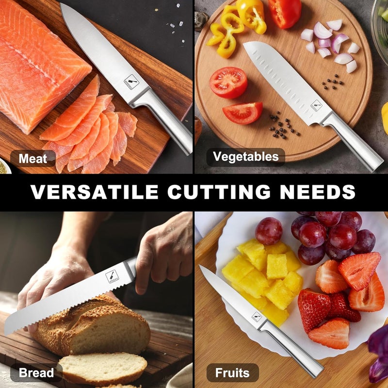 imarku 15 PCS Knife Set: Kitchen Knife Set with High Carbon Stainless Steel, Knife Block Set with Dishwasher Friendly Ultra Sharp Professional Chef Well Balance Knives Set, Best Gifts for Women Men - Image 2