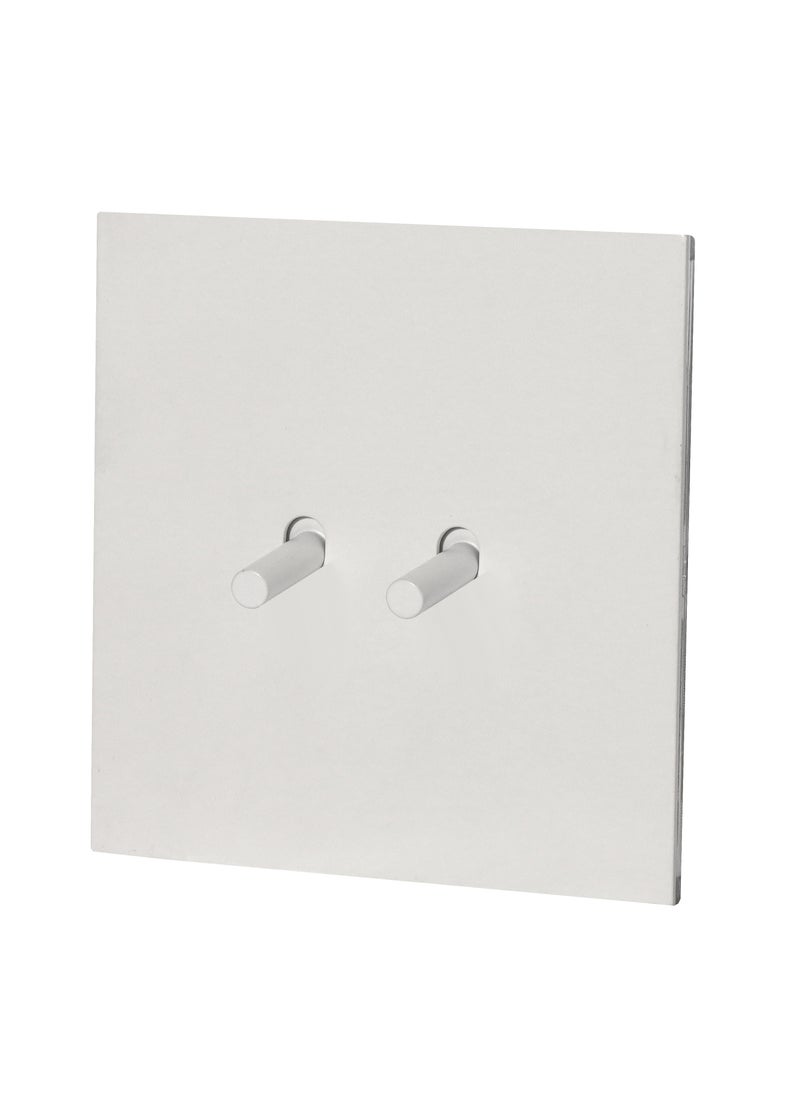 Donmarco - 2 Gang 2 Way Switch - Plain Toggle - Stainless Steel & Copper , Fire Resistant , 15-Year Warranty , Sleek & Durable Wall Light Switch for Modern Spaces(Matt White) - Image 1