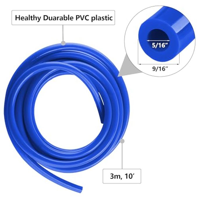 LUCKEG Gas Line Assembly Including Blue Beer Gas Line ID 5/16",OD 9/16" Length 10ft, CO2 Hose Clamps for Kegerator Draft Beer Brew,Cornelius Keg Homebrewing and Wine making - Image 2
