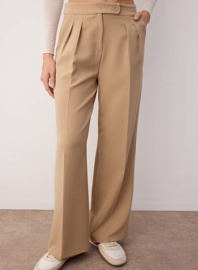 trendyol Mink Wide Leg High Waist Woven Fabric Trousers - Image 3