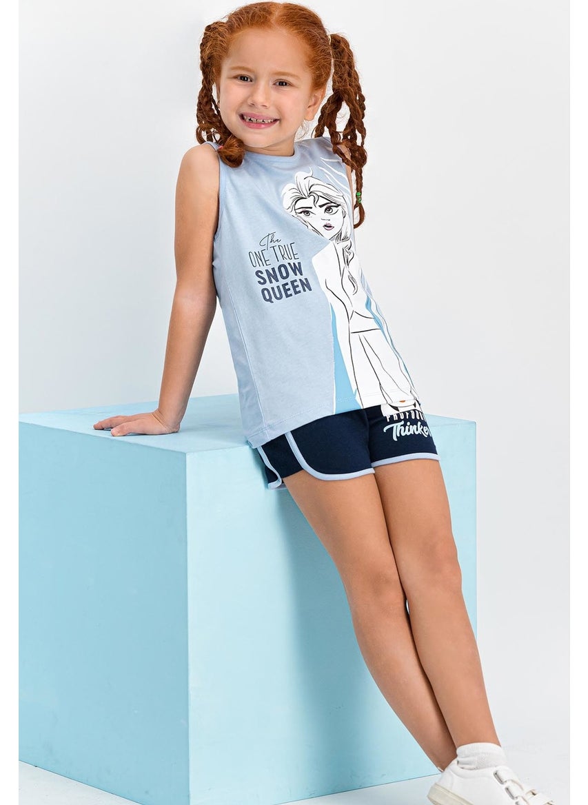Disney FROZEN - Licensed Light Blue Girls' Shorts Set  - Image 1