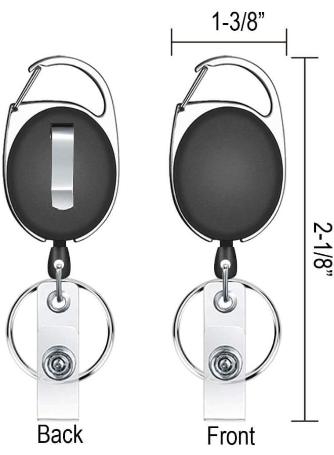 Selizo 6 Packs Retractable Badge Holder Badge Reel Carabiner ID Keychain with Clip, Assorted Color - Image 2