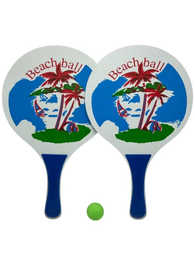 QSHOP Beach Paddle Set with Ball Summer Beach Game for Kids and Adults Play on the Beach or Garden - Image 1