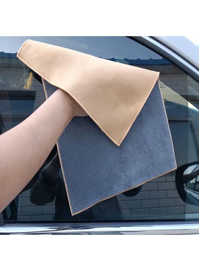 Gray Microfiber Car Towel Lint Free Double Sided Reusable Washable For Paint Glass Mirrors - Image 1
