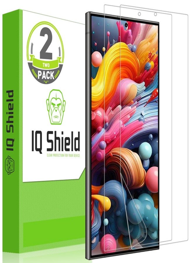 IQShield 2 Pack for Samsung Galaxy S24 Ultra Screen Protector: Clear TPU Film, Bubble-Free Installation, Scratch-Resistant, Case Friendly, HD Clarity for Ultimate Protection Fingerprint Unlock - Image 1