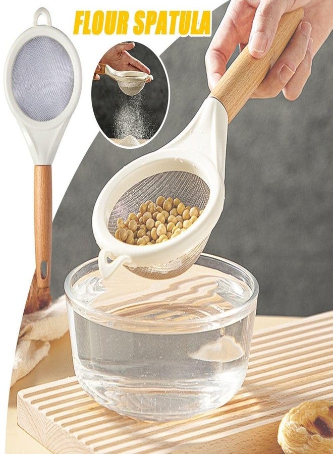 hobbyme Stainless Steel Fine Mesh Strainer Kitchen Flour Sieve Wood Handle Filter for Removing Juice Tea Slag Pastry Making Baking Tools - Image 3