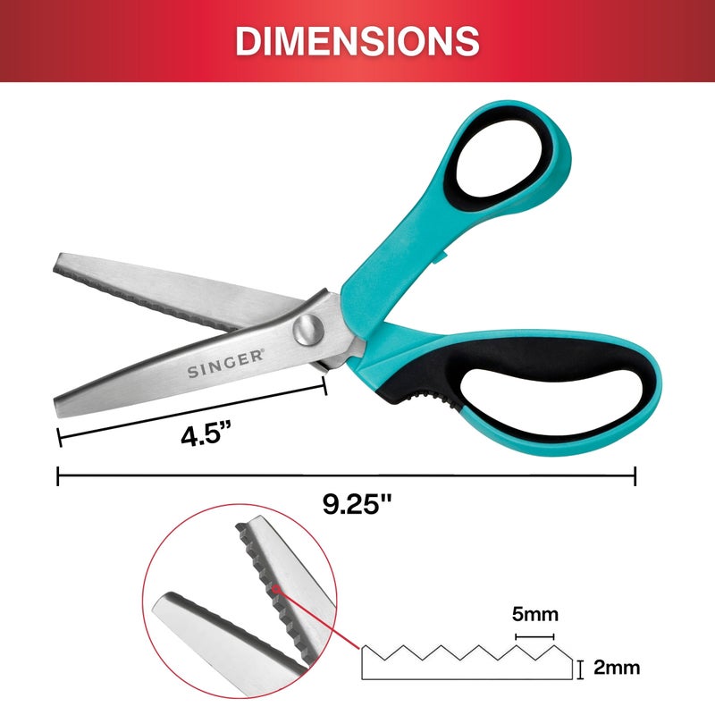 SINGER ProSeries 9" Pinking Shears - Heavy-Duty Stainless Steel - Zigzag Cut for No-Fray Fabric, Sewing & Craft Edging - Image 4
