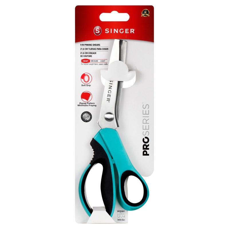 SINGER ProSeries 9" Pinking Shears - Heavy-Duty Stainless Steel - Zigzag Cut for No-Fray Fabric, Sewing & Craft Edging - Image 1