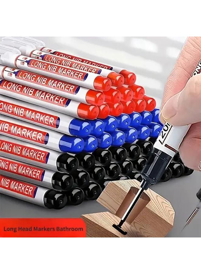 10 Pcs Long Tip Markers Fast Drying Carpenter Pens Durable PPSU Plastic Metal - Image 2