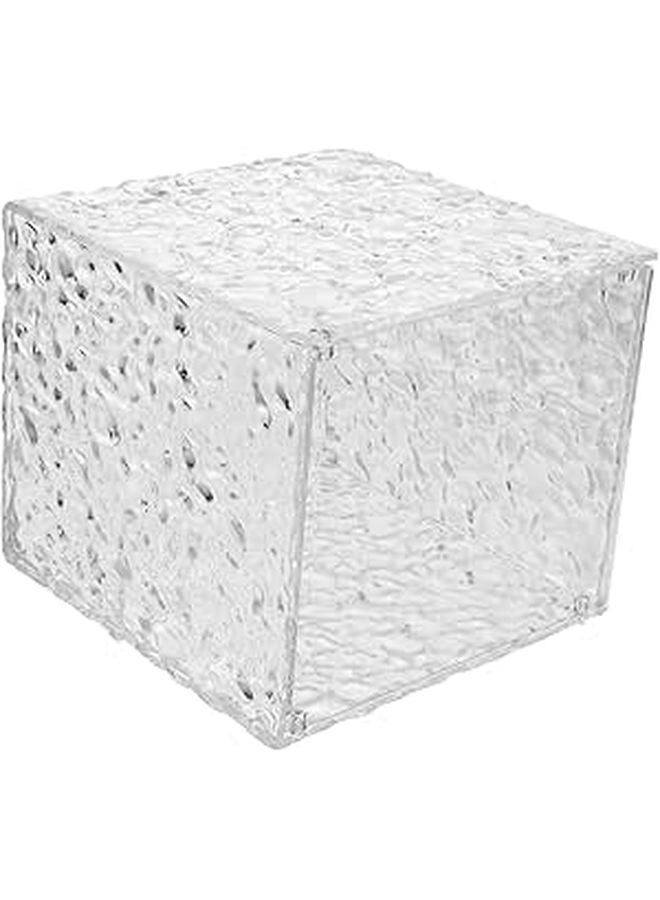 Acrylic Ice Pattern Tissue Box Napkin Holder Organizer Bin For Kitchen Bathroom Khaki - Image 1