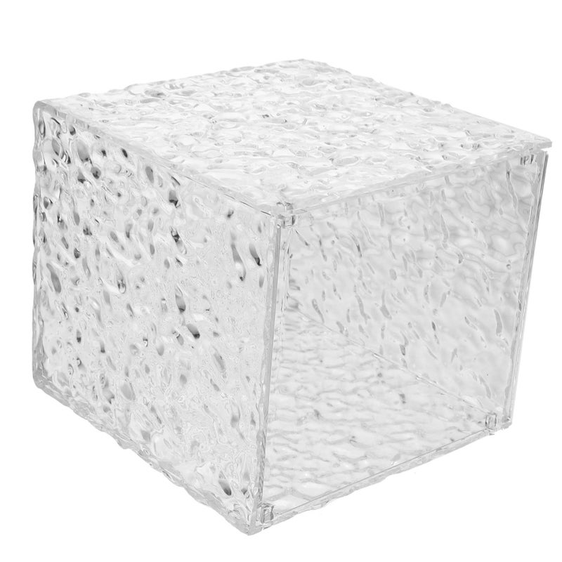 Acrylic Ice Pattern Tissue Box Napkin Holder Organizer Bin For Kitchen Bathroom Khaki - Image 2