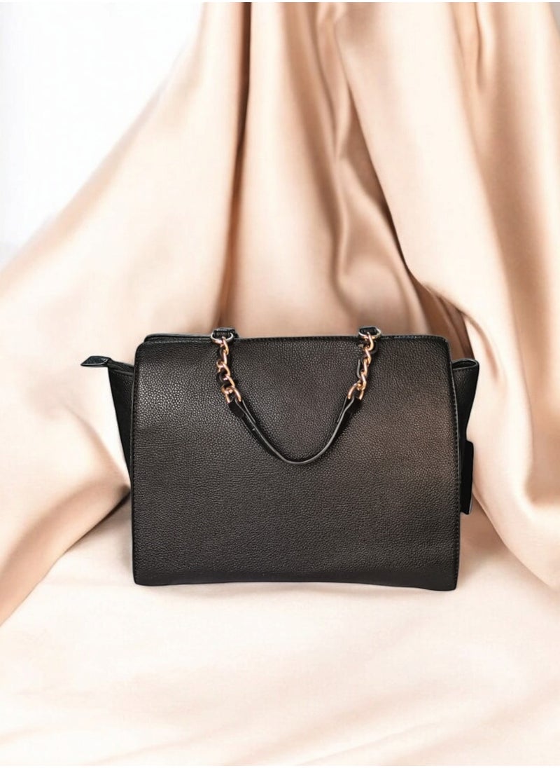 Generic - ETEN Black Leather Handbag 34*25 cm - Image 1