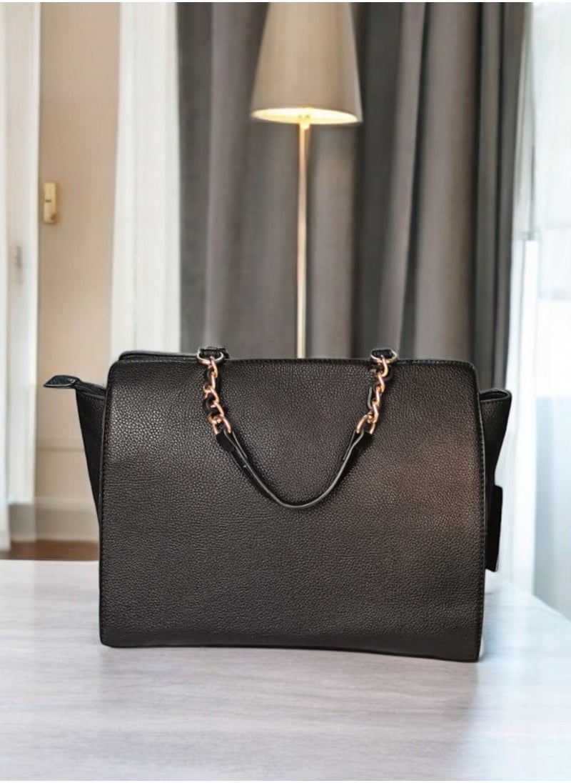 Generic - ETEN Black Leather Handbag 34*25 cm - Image 1