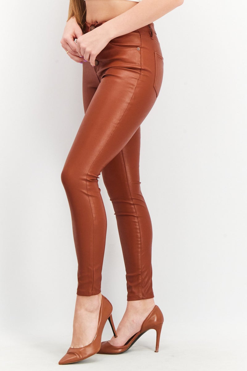 Blank NYC Women Regular Fit Solid Pants, Brown  - Image 2