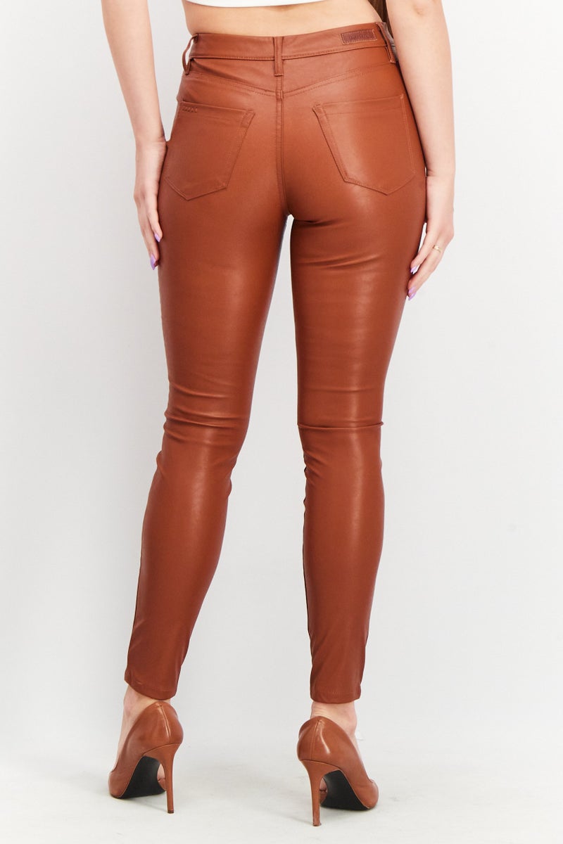 Blank NYC Women Regular Fit Solid Pants, Brown  - Image 3