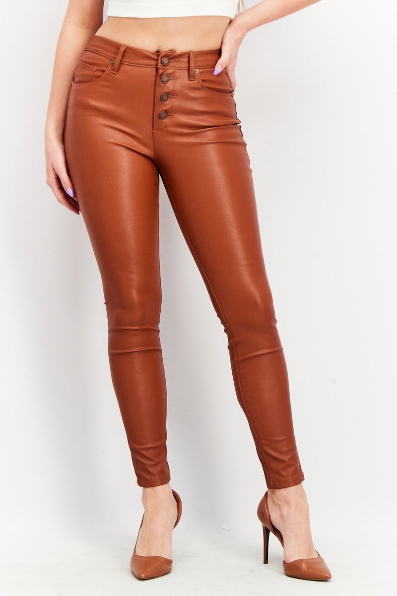 Blank NYC Women Regular Fit Solid Pants, Brown  - Image 1