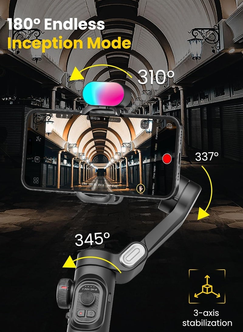 AOCHUAN Smartphone Gimbal Stabilizer for iPhone 15 Pro Max Android Phone with Extension Rod 3-Axis Phone Gimbal Stabilizer with Follow Focus for Vlogging TikTok YouTube(Smart XE Combo1)  - Image 3