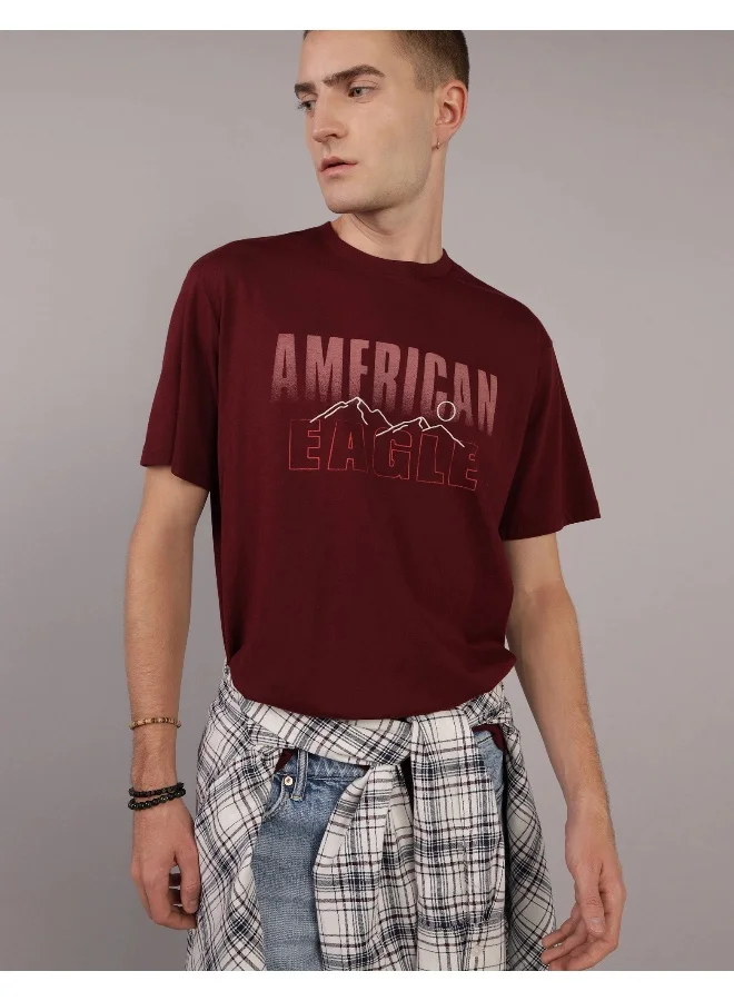 American Eagle Embroidered Crew Neck Graphic T-Shirt
