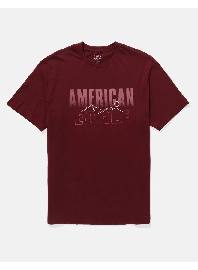 American Eagle Embroidered Crew Neck Graphic T-Shirt