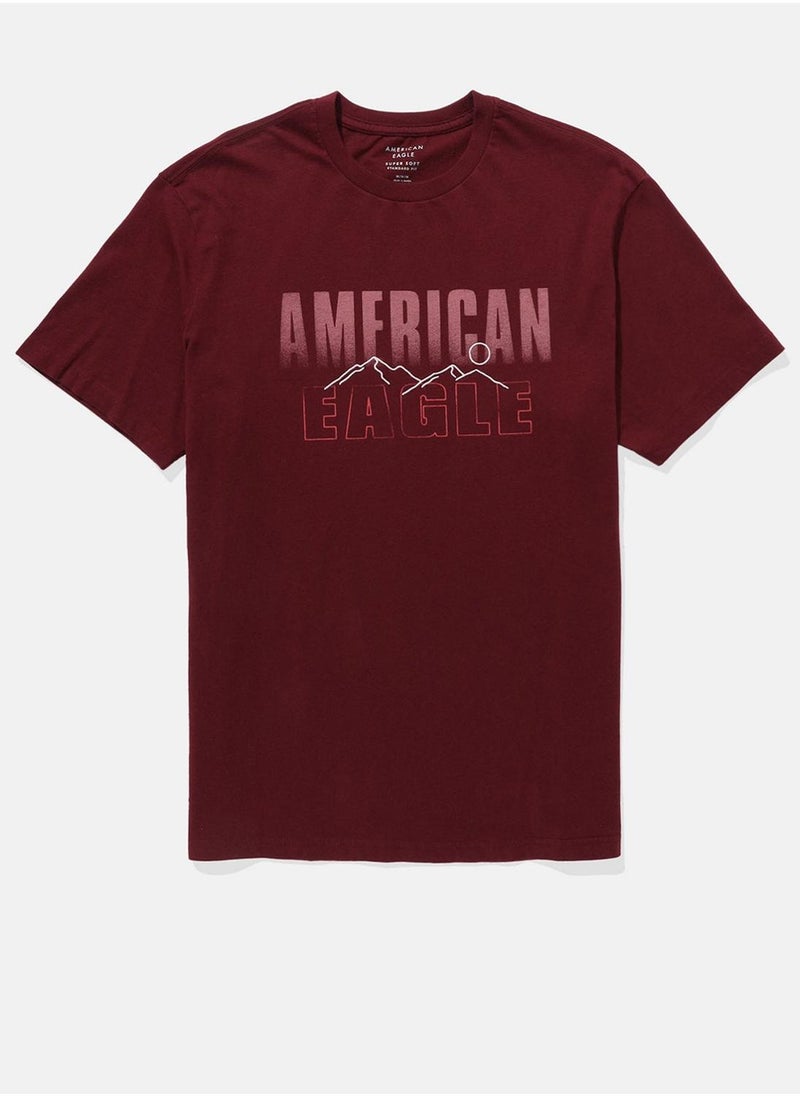 American Eagle - Embroidered Crew Neck Graphic T-Shirt - Image 1