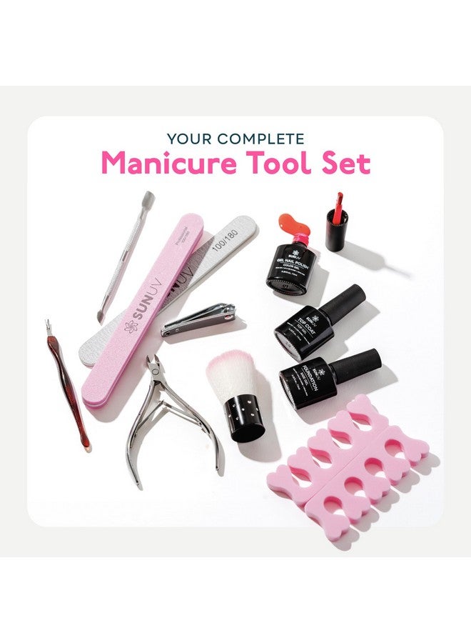 SUNUV Gel Nail Polish Kit With Uv Light For Nails Sun2C 48W, 16 Colors Gel Polish Nail Set, Base And Glossy Top Coat With 8 Pcs Manicure Tools Set - Image 5