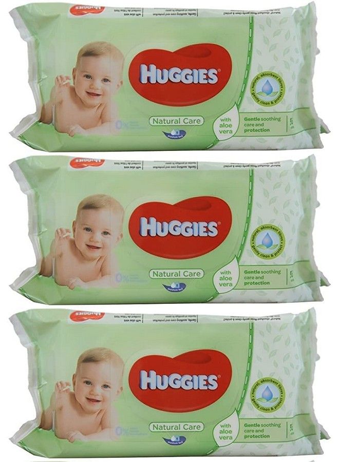 HUGGIES Natural Care Baby Wipes Sensitive 3 Packs Of 56 (168 Ct) - Image 2